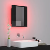 LED Bathroom Mirror Cabinet High Gloss Black 40x12x45 cm Acrylic - Top-Down View