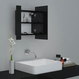 LED Bathroom Mirror Cabinet High Gloss Black 40x12x45 cm Acrylic - Rear View