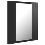LED Bathroom Mirror Cabinet High Gloss Black 40x12x45 cm Acrylic