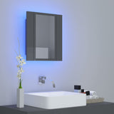 LED Bathroom Mirror Cabinet High Gloss Grey 40x12x45 cm Acrylic - Side View