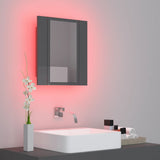 LED Bathroom Mirror Cabinet High Gloss Grey 40x12x45 cm Acrylic - Top-Down View