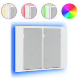 LED Bathroom Mirror Cabinet White 60x12x45 cm Acrylic - Front View