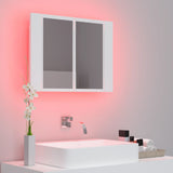 LED Bathroom Mirror Cabinet White 60x12x45 cm Acrylic - 45-Degree Angle