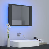 LED Bathroom Mirror Cabinet Grey 60x12x45 cm Acrylic