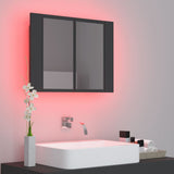 LED Bathroom Mirror Cabinet Grey 60x12x45 cm Acrylic - Top-Down View