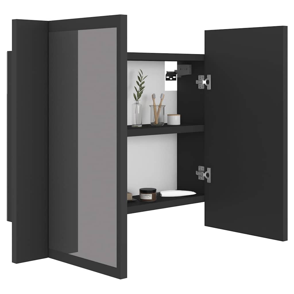 LED Bathroom Mirror Cabinet Grey 60x12x45 cm Acrylic