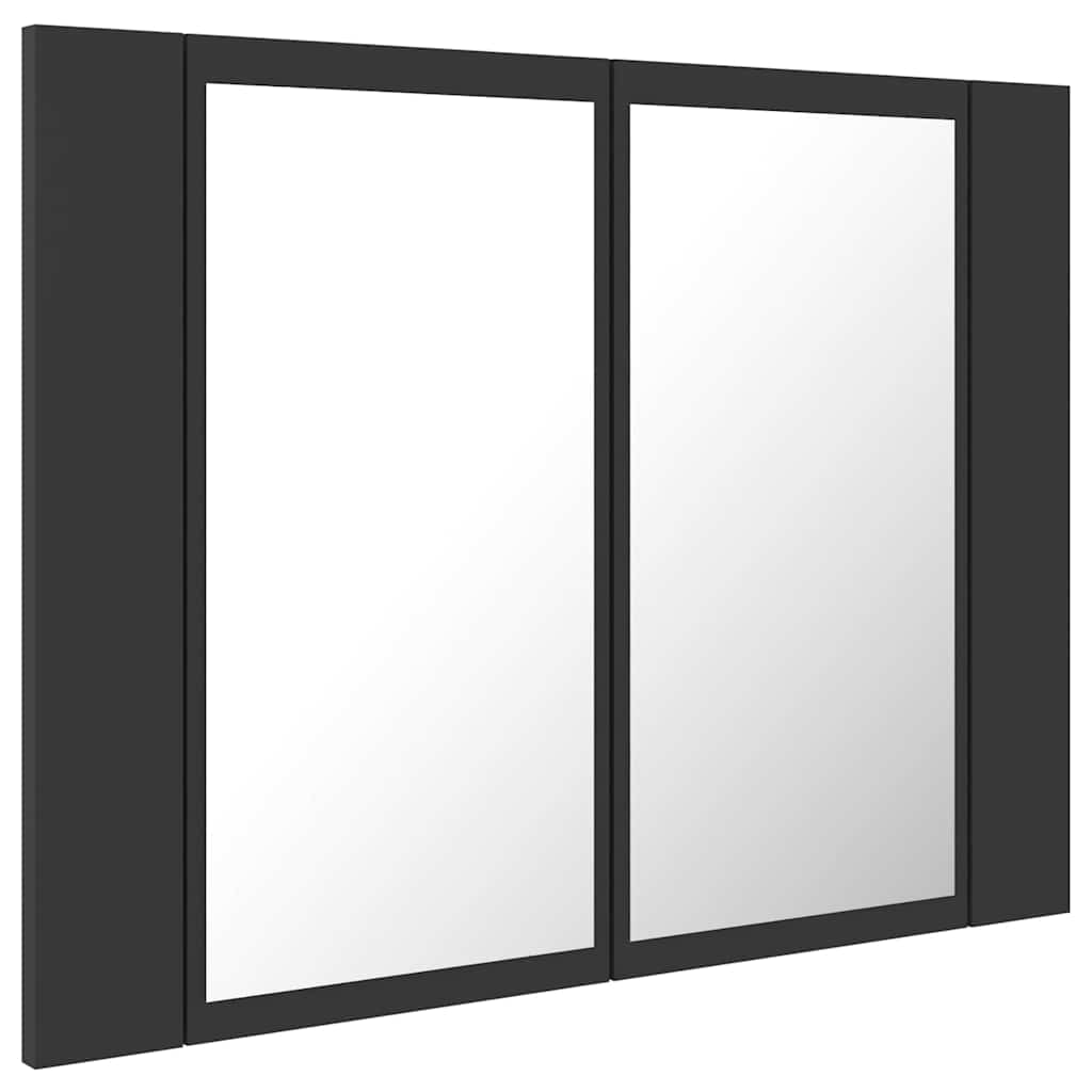 LED Bathroom Mirror Cabinet Grey 60x12x45 cm Acrylic