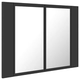 LED Bathroom Mirror Cabinet Grey 60x12x45 cm Acrylic - Low Angle