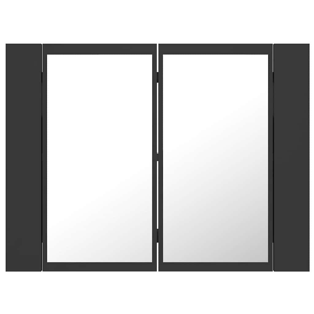 LED Bathroom Mirror Cabinet Grey 60x12x45 cm Acrylic
