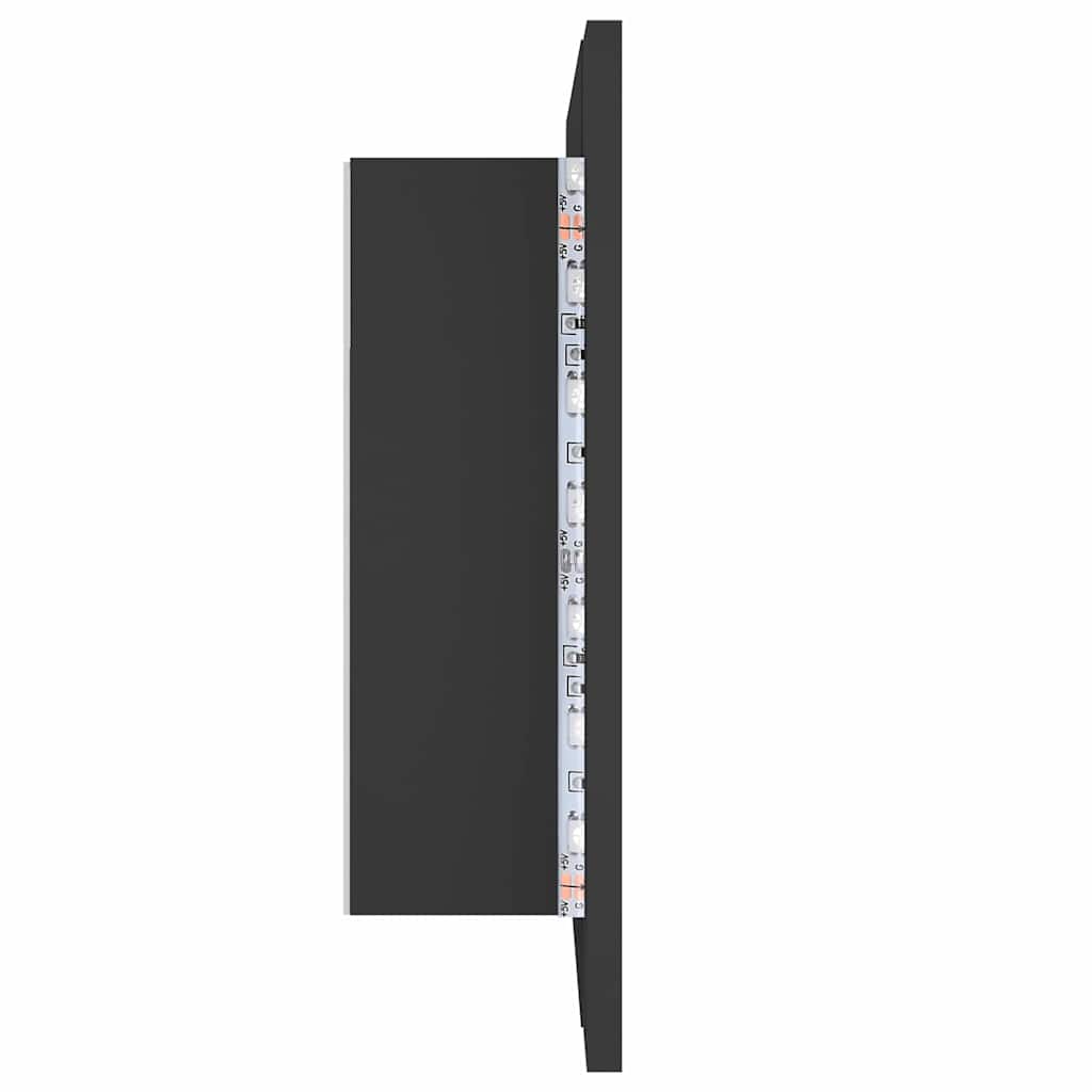 LED Bathroom Mirror Cabinet Grey 60x12x45 cm Acrylic