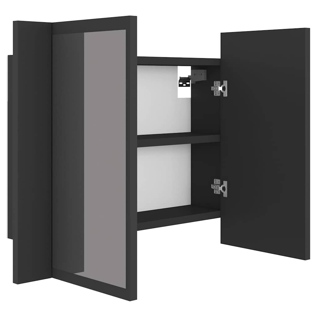 LED Bathroom Mirror Cabinet Grey 60x12x45 cm Acrylic