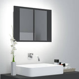 LED Bathroom Mirror Cabinet Grey 60x12x45 cm Acrylic