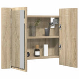 LED Bathroom Mirror Cabinet Sonoma Oak 60x12x45 cm Acrylic - Close-Up Angle