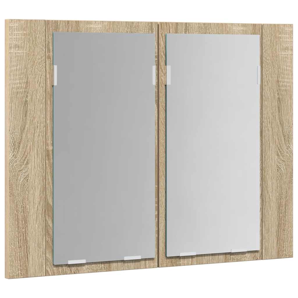 LED Bathroom Mirror Cabinet Sonoma Oak 60x12x45 cm Acrylic