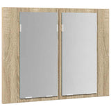 LED Bathroom Mirror Cabinet Sonoma Oak 60x12x45 cm Acrylic - Low Angle
