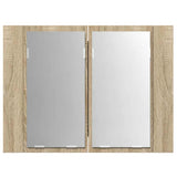 LED Bathroom Mirror Cabinet Sonoma Oak 60x12x45 cm Acrylic - Extra Image