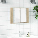LED Bathroom Mirror Cabinet Sonoma Oak 60x12x45 cm Acrylic