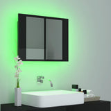 LED Bathroom Mirror Cabinet High Gloss Black 60x12x45 cm Acrylic - Top-Down View