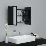 LED Bathroom Mirror Cabinet High Gloss Black 60x12x45 cm Acrylic - Rear View