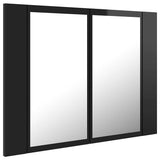 LED Bathroom Mirror Cabinet High Gloss Black 60x12x45 cm Acrylic