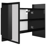 LED Bathroom Mirror Cabinet High Gloss Black 60x12x45 cm Acrylic