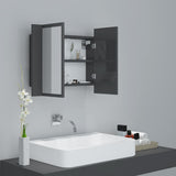 LED Bathroom Mirror Cabinet High Gloss Grey 60x12x45 cm Acrylic - Rear View