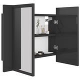 LED Bathroom Mirror Cabinet High Gloss Grey 60x12x45 cm Acrylic - Close-Up Angle