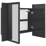 LED Bathroom Mirror Cabinet High Gloss Grey 60x12x45 cm Acrylic - Extra Image