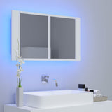 LED Bathroom Mirror Cabinet White 80x12x45 cm Acrylic - Side View