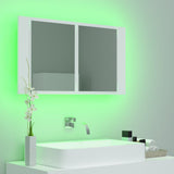 LED Bathroom Mirror Cabinet White 80x12x45 cm Acrylic - Top-Down View