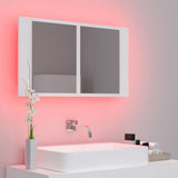 LED Bathroom Mirror Cabinet White 80x12x45 cm Acrylic - 45-Degree Angle