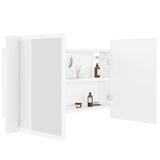 LED Bathroom Mirror Cabinet White 80x12x45 cm Acrylic - Close-Up Angle