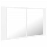 LED Bathroom Mirror Cabinet White 80x12x45 cm Acrylic - Low Angle