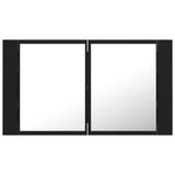 LED Bathroom Mirror Cabinet Black 80x12x45 cm Acrylic - Extra Image