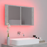 LED Bathroom Mirror Cabinet Concrete Grey 80x12x45 cm Acrylic - Top-Down View