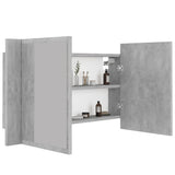 LED Bathroom Mirror Cabinet Concrete Grey 80x12x45 cm Acrylic - Close-Up Angle