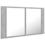 LED Bathroom Mirror Cabinet Concrete Grey 80x12x45 cm Acrylic - Low Angle
