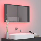 LED Bathroom Mirror Cabinet High Gloss Grey 80x12x45 cm Acrylic - Top-Down View