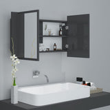 LED Bathroom Mirror Cabinet High Gloss Grey 80x12x45 cm Acrylic - Rear View