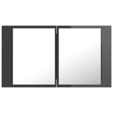 LED Bathroom Mirror Cabinet High Gloss Grey 80x12x45 cm Acrylic - Extra Image