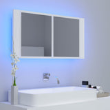 LED Bathroom Mirror Cabinet White 90x12x45 cm Acrylic - Side View