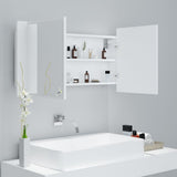 LED Bathroom Mirror Cabinet White 90x12x45 cm Acrylic - Rear View