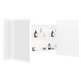 LED Bathroom Mirror Cabinet White 90x12x45 cm Acrylic - Close-Up Angle