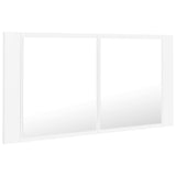 LED Bathroom Mirror Cabinet White 90x12x45 cm Acrylic