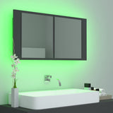 LED Bathroom Mirror Cabinet Grey 90x12x45 cm Acrylic - Top-Down View