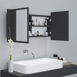 LED Bathroom Mirror Cabinet Grey 90x12x45 cm Acrylic - Rear View