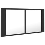 LED Bathroom Mirror Cabinet Grey 90x12x45 cm Acrylic - Low Angle