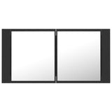 LED Bathroom Mirror Cabinet Grey 90x12x45 cm Acrylic - Extra Image
