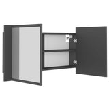LED Bathroom Mirror Cabinet Grey 90x12x45 cm Acrylic - Extra Image