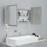 LED Bathroom Mirror Cabinet Concrete Grey 90x12x45 cm Acrylic - Rear View